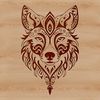 Vector Illustration of a Wolf's Face A detailed illustration of a wolf's head with distinct features, suitable for vector design projects.