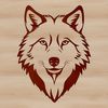 A high-quality vector illustration of a wolf's head.