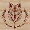 Free Illustration of a Wolf's Face Illustrated wolf head in vector format, suitable for various design purposes.