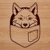 Beautiful Wild Animal SVG Icon A stylized graphic of a wild animal, specifically a wolf, for use in creative projects and digital art.