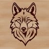 Beautiful Wildlife SVG Artwork An illustration of a wolf's head, a wild animal commonly found in nature.