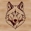 Free Wolf Clip Art Design for Crafters A detailed illustration of a wolf's head with sharp features, suitable for vector art designs.