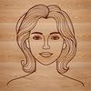 A simple line drawing illustration of a female figure, ideal for vector design and cutting machine projects.