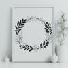 A floral wreath design made with vector lines, suitable for cutting machines like Cricut or laser cutters.