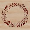 Floral Wreath Design SVG Template A floral wreath design made from vector shapes, suitable for cutting out with a Cricut or laser cutter.