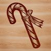 Vibrant Christmas Striped Treat A colorful Christmas candy cane made up of interlocking stripes.