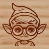 Festive Elf Character Vector Art A Christmas elf character wearing glasses and a festive hat, suitable for clip art designs.