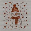 Adorable Vector Snowman Design A snowman created with vector graphics, adorned with love hearts.