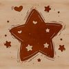 Vibrant Star Decoration with Heart Accents Colorful star symbol with love hearts surrounding it, suitable for Christmas or Xmas decorations.