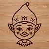 Christmas Elf Clip Art SVG Design A small Christmas elf figure with a pointed hat and red coat, suitable as clip art for holiday designs.