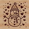 Winter Wonderland Figure with Love Hearts A festive snowman figure made up of interconnected love hearts, perfect for winter or Christmas-themed designs.