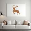 A reindeer silhouette with antlers, suitable for Christmas decorations.