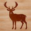 A graphic illustration of a reindeer in profile, suitable for cutting machines or laser engraving.