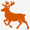 A vector illustration of a reindeer in silhouette against a simple white background.