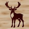A vector illustration of a reindeer in silhouette, suitable for Christmas decorations or holiday crafts.