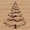A stylized digital illustration of a traditional Christmas tree, suitable for various designs.
