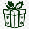 A minimalist SVG design featuring a single gift package with a festive touch.