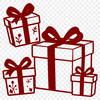 A digital illustration of a gift box wrapped in festive paper with a bow, suitable for commercial or personal use.