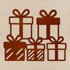 A 2D vector illustration of a gift box with wrapping paper and ribbon.