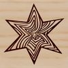 A stylized star with ornate details suitable for Christmas designs.