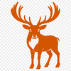 A digital illustration of a reindeer in silhouette, suitable for commercial and personal use.
