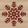 A delicate white snowflake with intricate details.