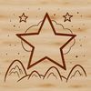 A stylized star icon created in vector format for digital use.