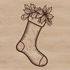 Beautiful Christmas Stocking Clip Art A festive Christmas stocking designed as a vector graphic for print or digital use.