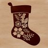 Festive Floral Stocking Art A festive Christmas stocking featuring floral patterns.