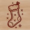 Christmas Stocking Clip Art SVG Design A high-quality SVG stocking clip art design for Christmas decorations.