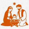A classic Christmas nativity scene illustration created in vector format.
