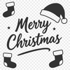 A hand-drawn vector illustration of a merry Christmas message in bold, festive script.