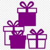 A stylized vector illustration of a gift box wrapped with a festive bow, suitable for commercial and personal use.