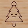 Christmas Tree Line Drawing SVG A minimalist line drawing of a traditional Christmas tree with ornaments and a star on top.