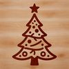 An ornate vector graphic of a Christmas tree suitable for commercial or personal use.