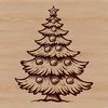 Festive Holiday Tree Illustration A stylized illustration of a festive Christmas tree against a simple background.