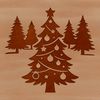 A vector illustration of a festive Christmas tree, perfect for cutting machine designs and commercial projects.