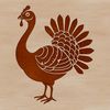 A stylized illustration of a domesticated turkey, suitable for graphic design projects.