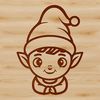 Merry Christmas Elf Illustration A simple line drawing illustration of a cheerful Christmas elf.