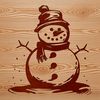 Winter Wonderland Graphic Illustrative vector graphic of a snowman in winter attire.