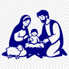A traditional nativity scene illustration in vector format, suitable for digital and craft projects.