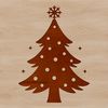 A vector graphic representation of a festive holiday tree with a minimalist design.