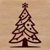 An outline graphic representation of a Christmas tree, suitable for digital design or craft projects.