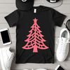 A minimalist design featuring a simple Christmas tree silhouette for various commercial or personal uses.