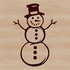 Beautiful White Snowman Vector Image A white snowman made from stacked blocks of snow against a blue winter sky.