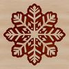 A delicate, intricate snowflake design featuring six symmetrical arms.