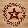 A simple 5-pointed star design made from floral elements, suitable for Christmas or Xmas decorations.
