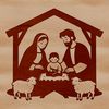 A traditional depiction of the Nativity scene in a vector format.