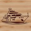 Luxury Yacht Design SVG Graphics An SVG graphic representation of a luxury yacht design.