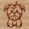 Line Drawing Cute Pup A simple line drawing of a seated Yorkshire Terrier, suitable for use in digital designs.